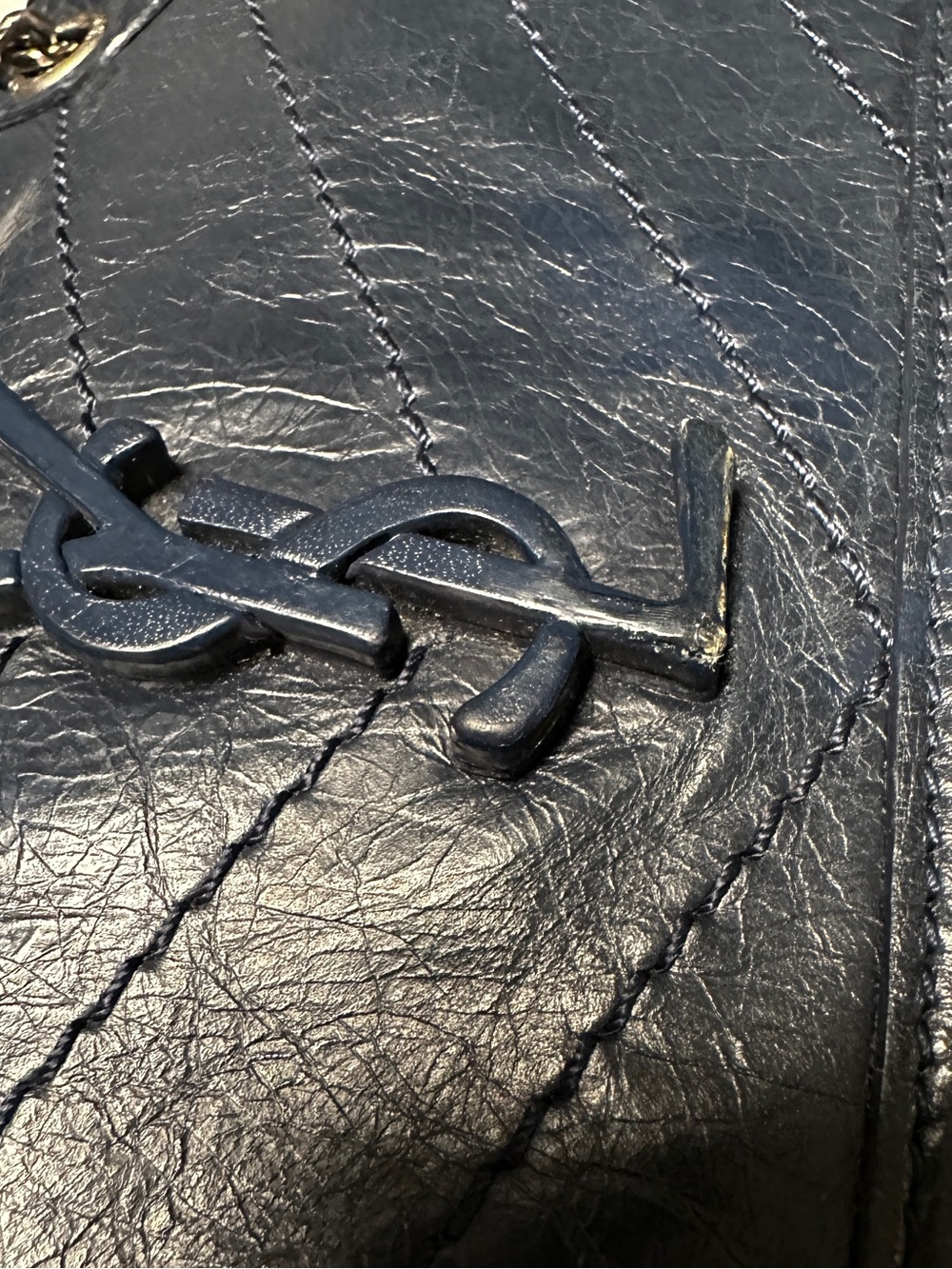 Saint Laurent Niki Baby Bag in Navy Blue Leather - Picture 9 of 16